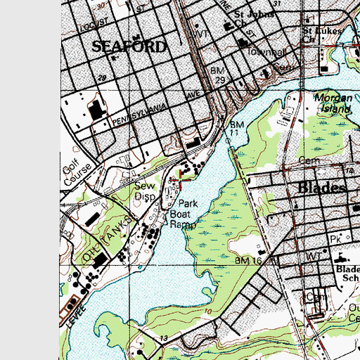 Topographic Map of City of Seaford  Waste Treatment Plant, DE