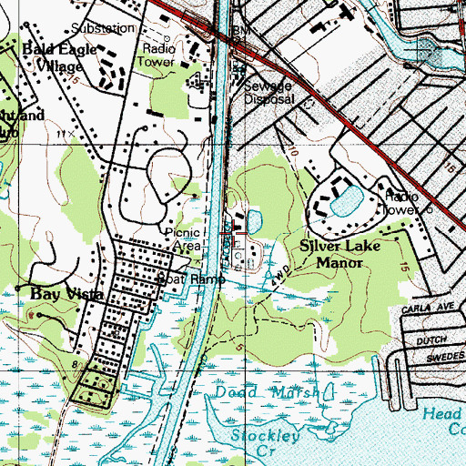 Topographic Map of Rehoboth Beach Wastewater Treatment Plant, DE