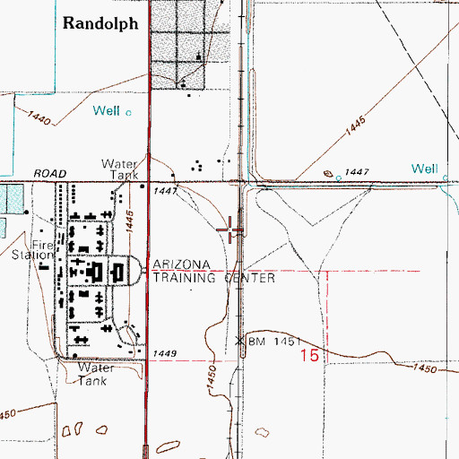 Topographic Map of Randolph Railroad Station, AZ
