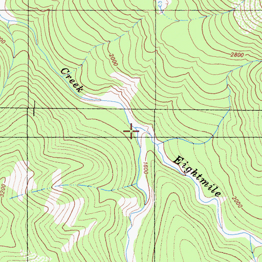 Topographic Map of Williams Creek, CA