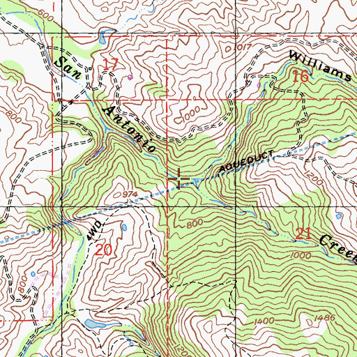 Topographic Map of Williams Gulch, CA