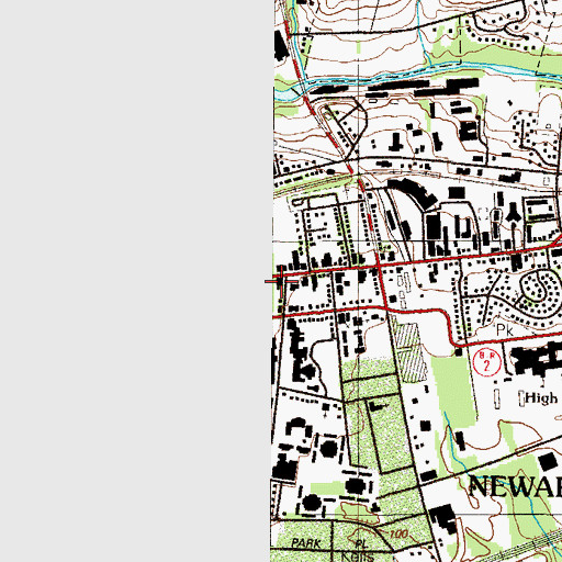 Topographic Map of Newark United Methodist Church, DE