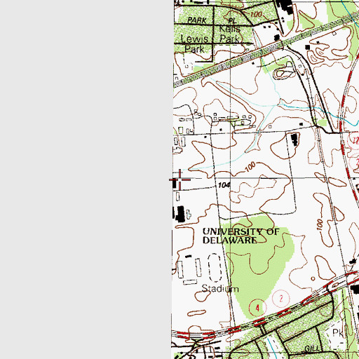 Topographic Map of University of Delaware Fischer Greenhouse Laboratory, DE