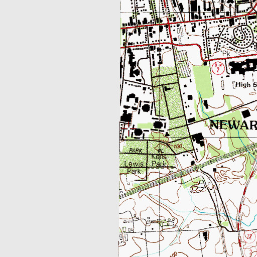 Topographic Map of University of Delaware Perkins Student Center Garage, DE