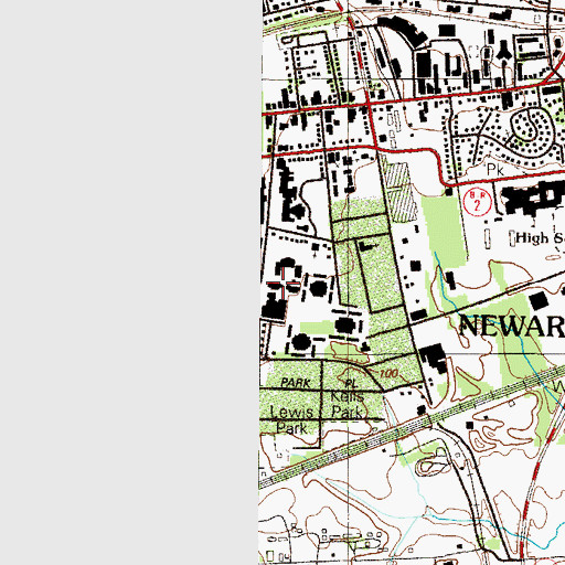 Topographic Map of University of Delaware Thompson Hall, DE