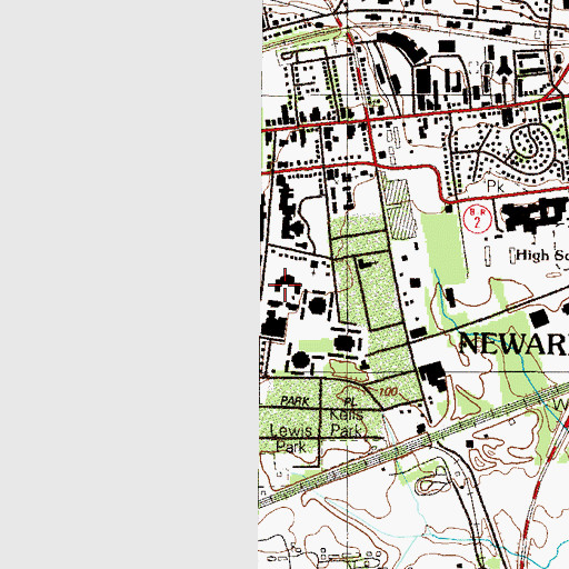 Topographic Map of University of Delaware Penny Hall, DE