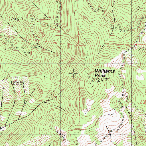Topographic Map of Williams Peak, CA