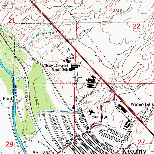 Topographic Map of Ray Elementary School, AZ