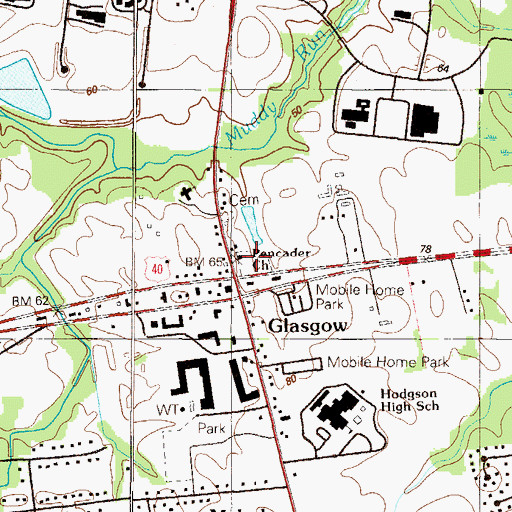Topographic Map of Pencader Cemetery, DE