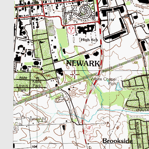Topographic Map of University of Delaware Wyoming Road Complex, DE