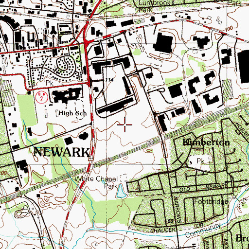Topographic Map of Delaware Technology Park, DE