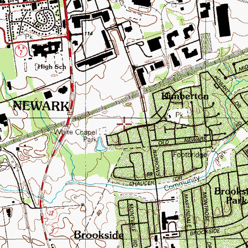 Topographic Map of Newark Senior Center, DE