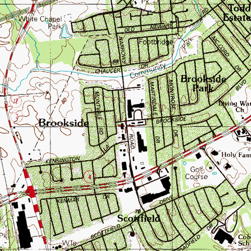 Topographic Map of Saint Andrews Presbyterian Church, DE