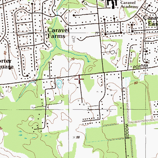 Topographic Map of Good Shepherd Baptist Church, DE