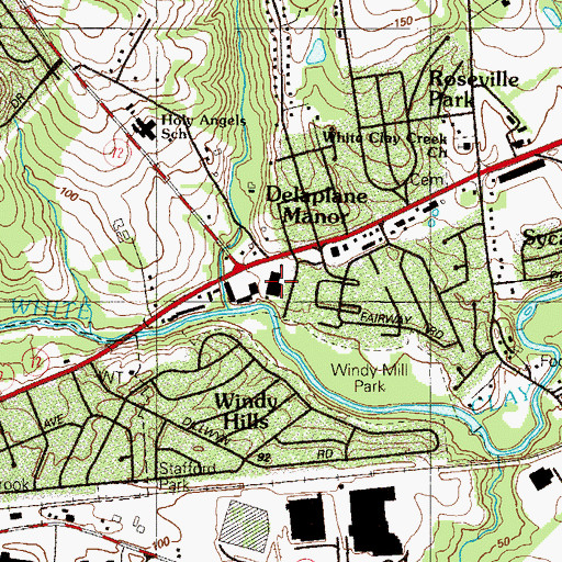 Topographic Map of Liberty Plaza Shopping Center, DE
