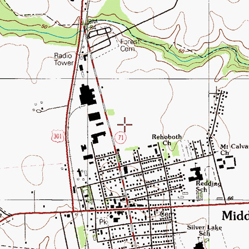 Topographic Map of Appoquinimink Library, DE