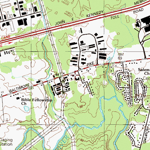 Topographic Map of United Way of Delaware Community Services Center, DE