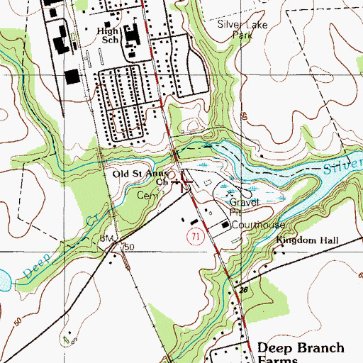Topographic Map of Saint Annes Church, DE