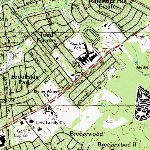 Topographic Map of Newark Congregation Kingdom Hall of Jehovahs Witnesses, DE