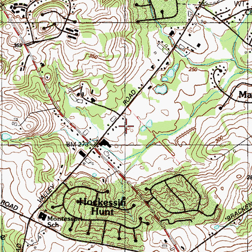 Topographic Map of Hockessin Post Office, DE