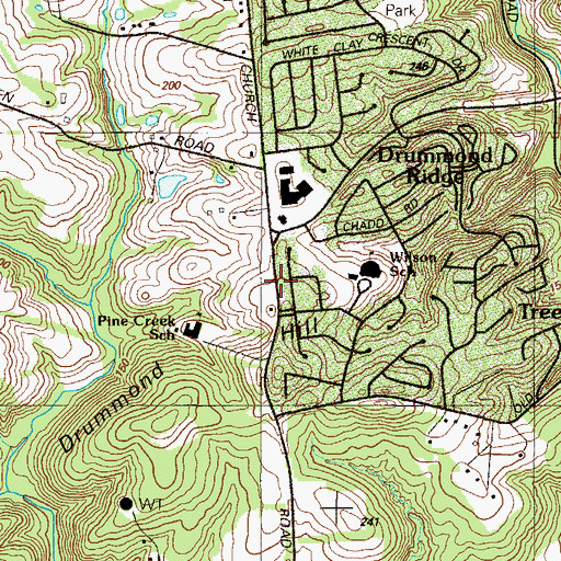 Topographic Map of Parkview Assembly of God, DE