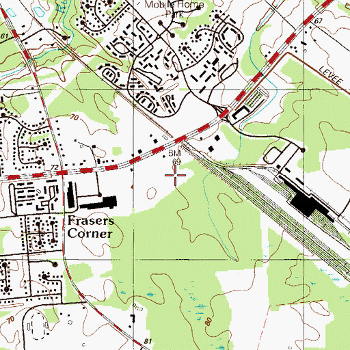 Topographic Map of Bear Post Office, DE