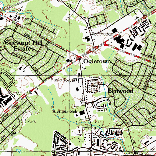 Topographic Map of Salem Church Industrial Park, DE
