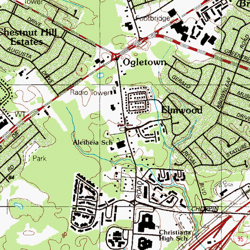 Topographic Map of Newark United Pentecostal Church, DE