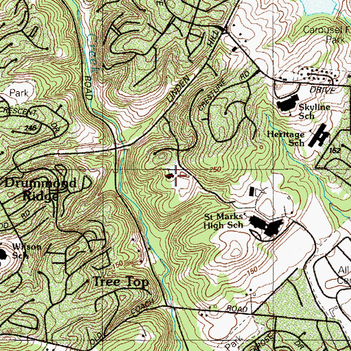 Topographic Map of Parish of the Ressurection Church, DE