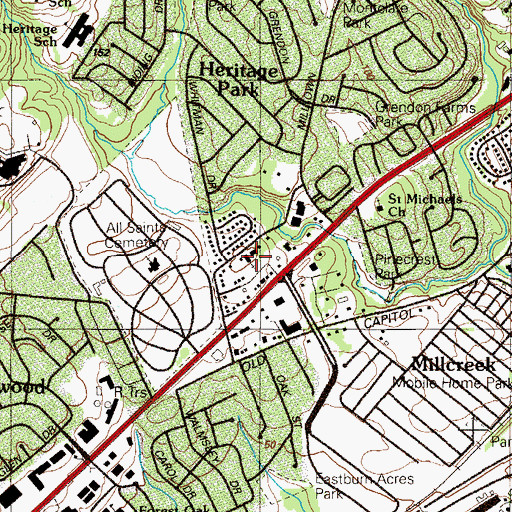 Topographic Map of New Life Christian Fellowship Church, DE