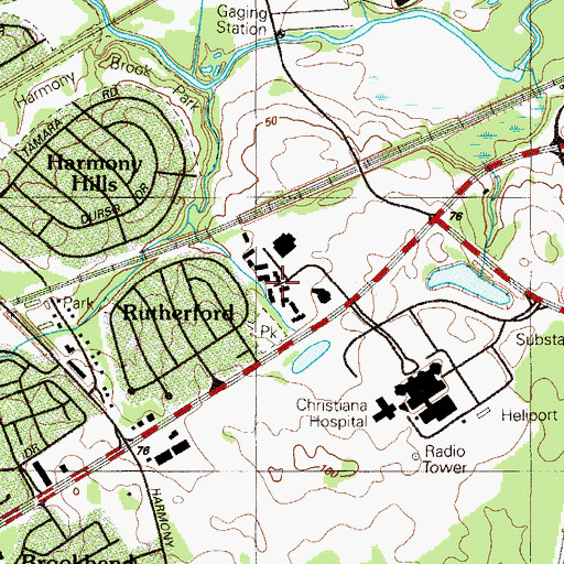 Topographic Map of Omega Professional Center, DE