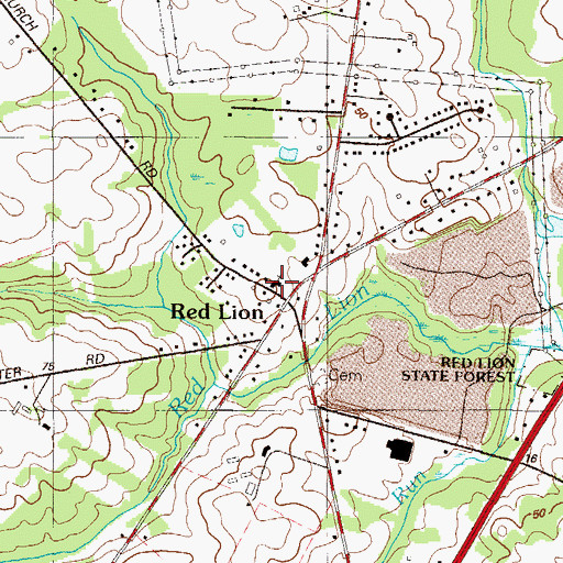 Topographic Map of Nueva Vida United Methodist Church, DE