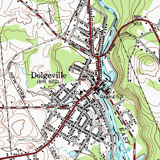 Topographic Map of Dolgeville Volunteer Fire Department, NY