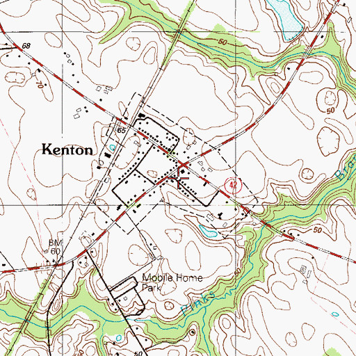 Topographic Map of Kenton Post Office, DE