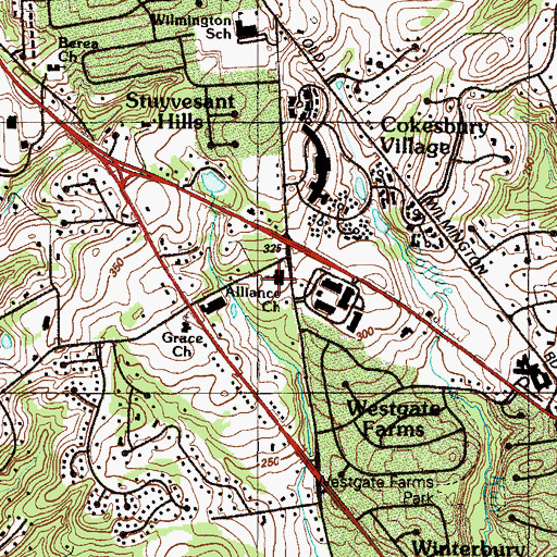 Topographic Map of First Alliance Church, DE