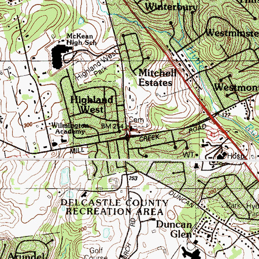 Topographic Map of Pathways Community Church, DE