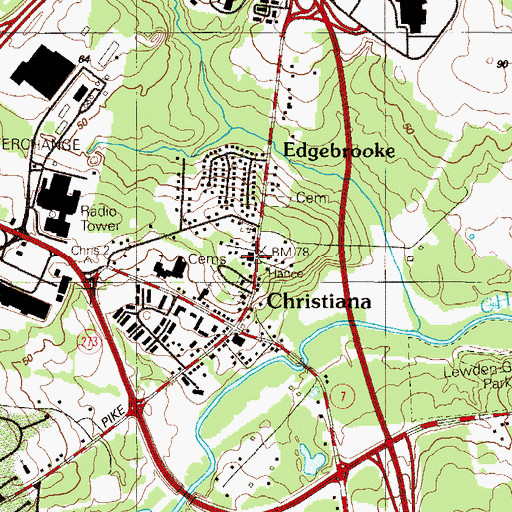 Topographic Map of Old Fort Church, DE