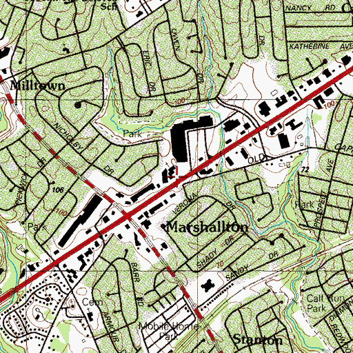 Topographic Map of Saint Philips Lutheran Church, DE