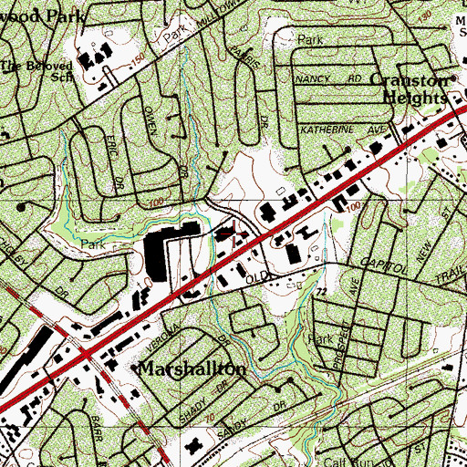 Topographic Map of Gordy Plaza Shopping Center, DE