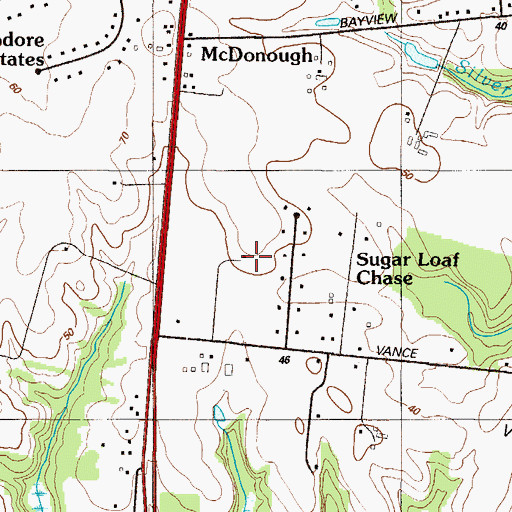 Topographic Map of Crossroads Presbyterian Church, DE