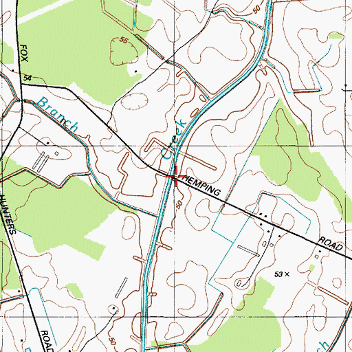 Topographic Map of Cahall Bridge, DE