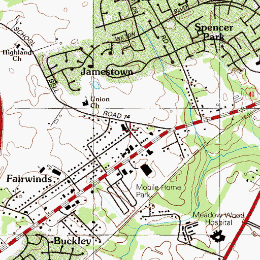 Topographic Map of Centro Cristiano Vino Nuevo, DE