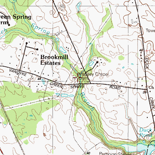 Topographic Map of Foreman-Massey Cemetery, DE