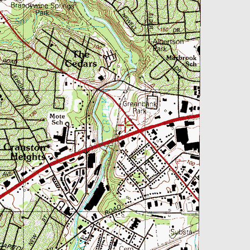Topographic Map of Professional Plaza Business Park, DE