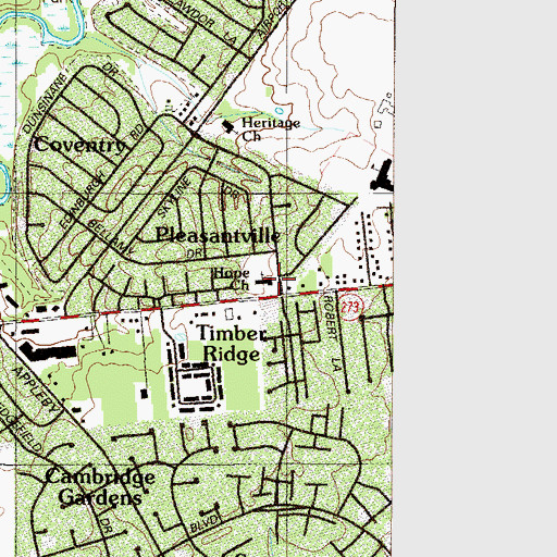 Topographic Map of Hope Lutheran Church, DE