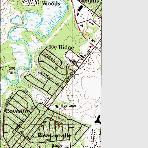 Topographic Map of Heritage Presbyterian Church, DE