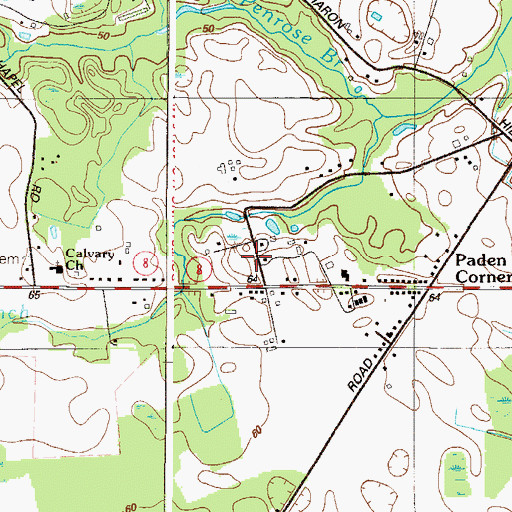 Topographic Map of Padens Corner Mobile Home Park, DE