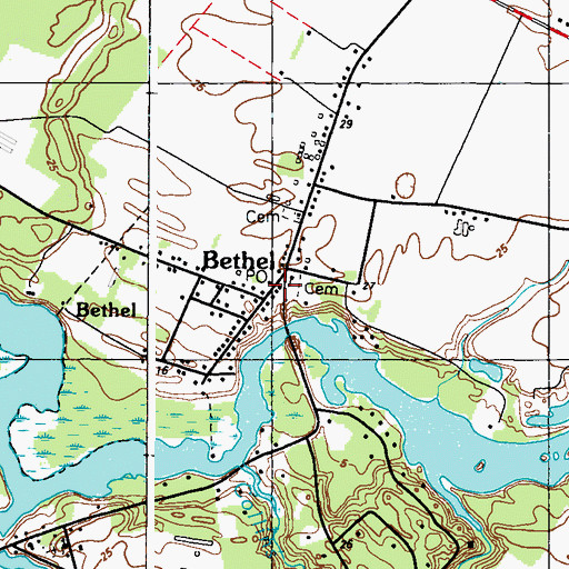 Topographic Map of Bethel Post Office, DE