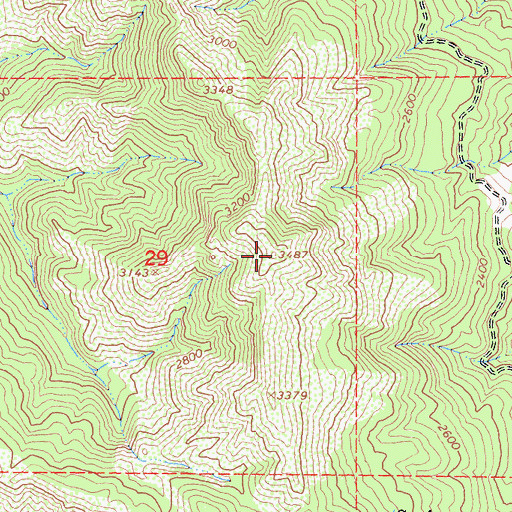 Topographic Map of Willis Ridge, CA