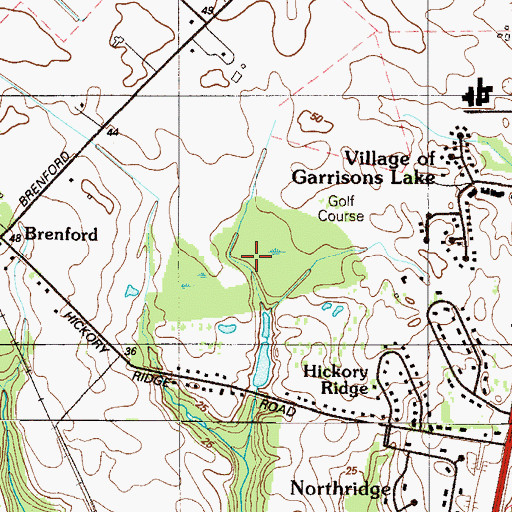 Topographic Map of Garrison Lake Golf Course, DE